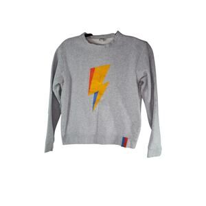 Kule Lightning Bolt Sweater Dopamine Colorful Prep Punk Trendy Gray XS
